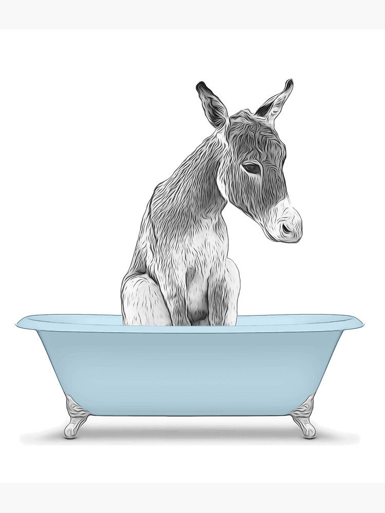 "donkey, bathroom art, bathroom wall art, bathroom kids art, bathroom decor, bathroom wall decor