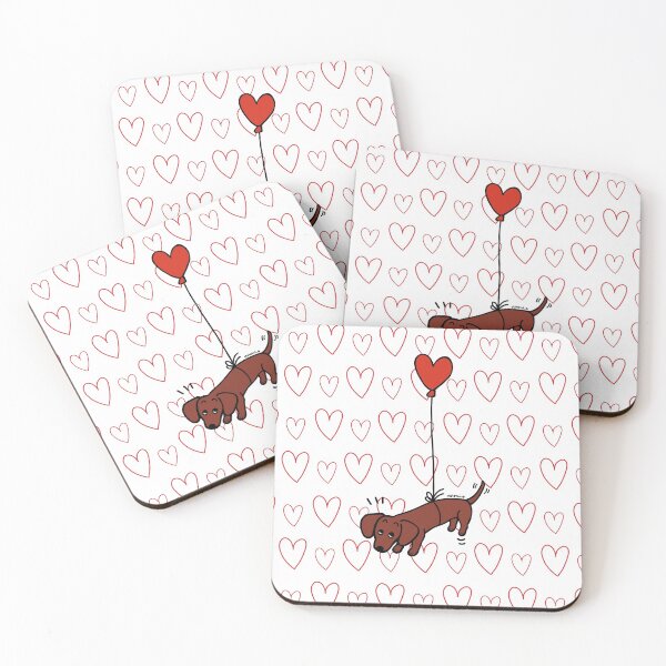 Item preview, Red Smooth Haired Dachshund Floating in the Air designed and sold by HappyLabradors.