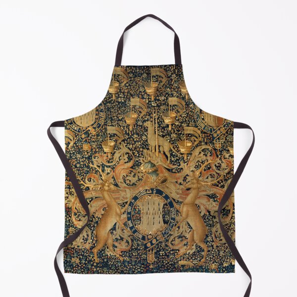 Item preview,  Gold Navy Blue Antique Heraldic Tapestry with Harts,Armorial Bearings Badges of John designed and sold by BulganLumini.