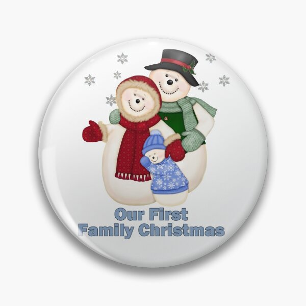 Artikelvorschau, Snowman Snow Family First Christmas - Blue entworfen und verkauft von SpiceTree.