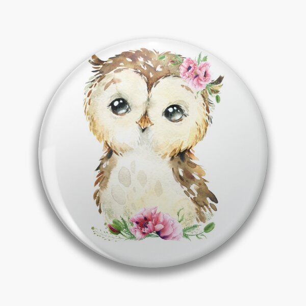 Item preview, Woodland Owl with Pink Floral Poppies designed and sold by Paulele.