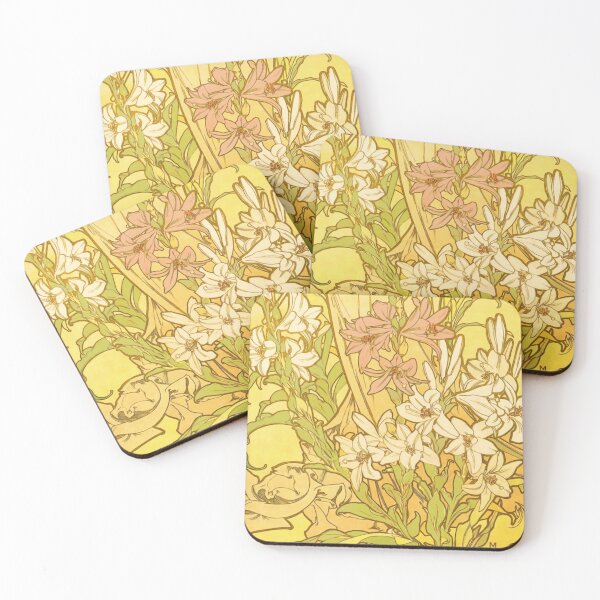 Item preview, Yellow Lily Art Nouveau Mucha designed and sold by antiqueart.