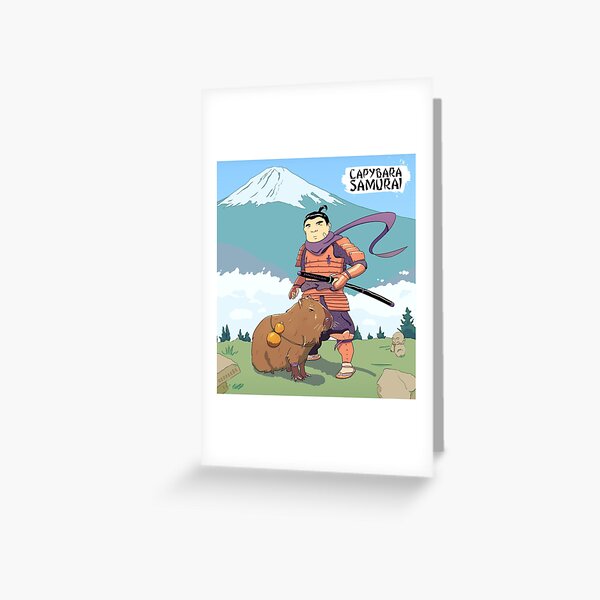 Capybara Samurai Greeting Card