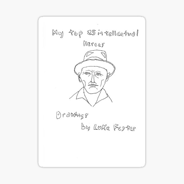 Item preview, My top twenty five intellectual heroes drawing title page by Luke Foster designed and sold by loveheals1972.