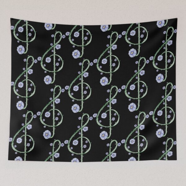Item preview, Forget-me-not Treble Clef Vine Note designed and sold by ArtisticMishaps.