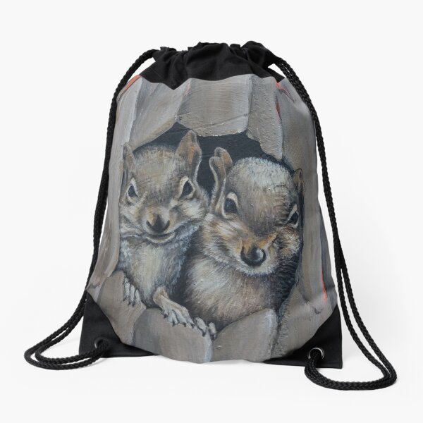 Two little squirrels Drawstring Bag
