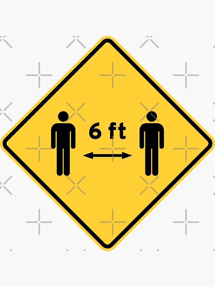 Thumbnail 3 of 3, Sticker, Coronavirus 6 ft yellow road warning sign designed and sold by Lita-CF.