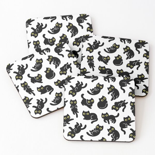 Item preview, Cute black cat doodle pattern designed and sold by irmirx.