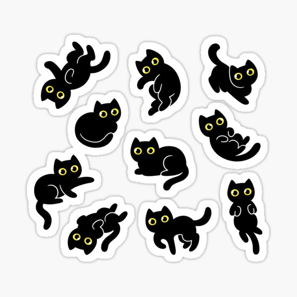 Item preview, Cute black cat doodle pattern designed and sold by irmirx.