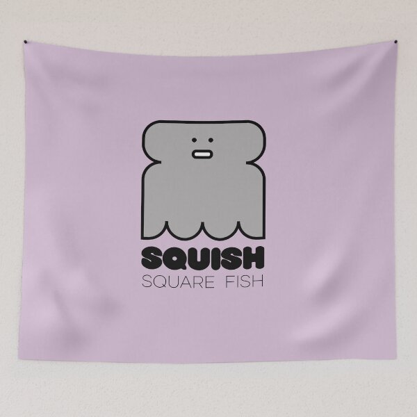 Item preview, Fish Squish Square Fish Powder Purple designed and sold by Quooki.