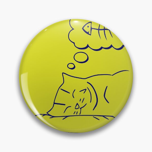 Item preview, Cat sleeping and dreaming about a fish bone designed and sold by greengoodnich.