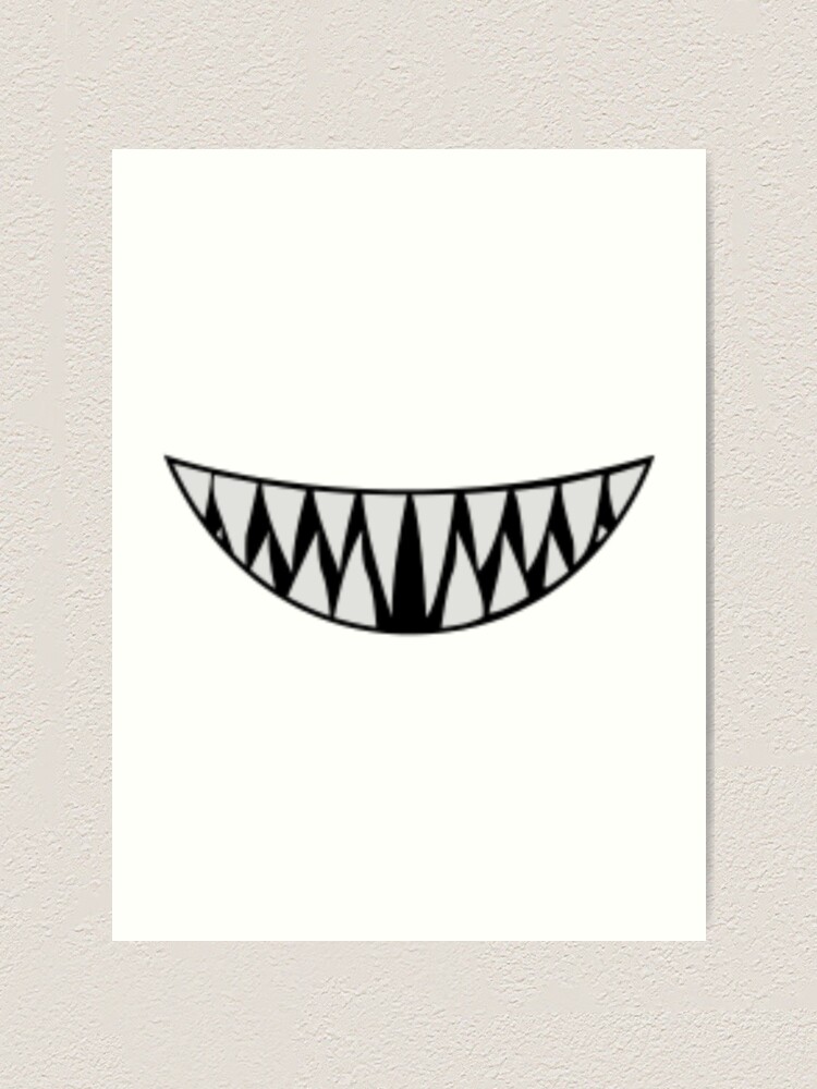 Teeth Drawing Design Illustration Mask Smile Art Creepy Smile Art Print By Morgraat Redbubble