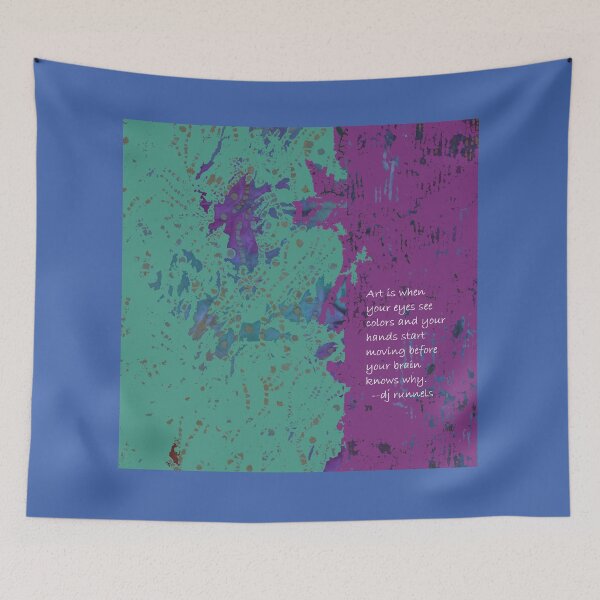 Item preview, What is art? quote saying inspo in purple and teal green designed and sold by djrunnels.