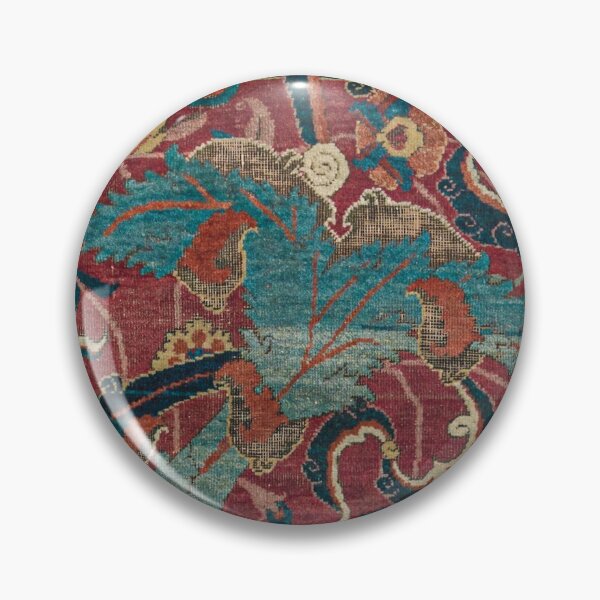 Item preview, Flowery Arabic Rug I // 17th Century Colorful Plum Red Light Teal Sapphire Navy Blue Ornate Pattern designed and sold by vintagepatterns.