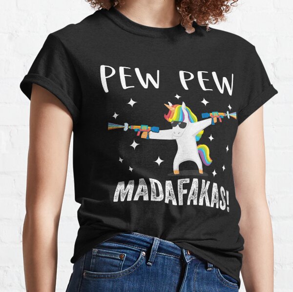 Unicorn Pew Pew Madafakas Vintage Funny Licorne Amoureux T-shirt classique