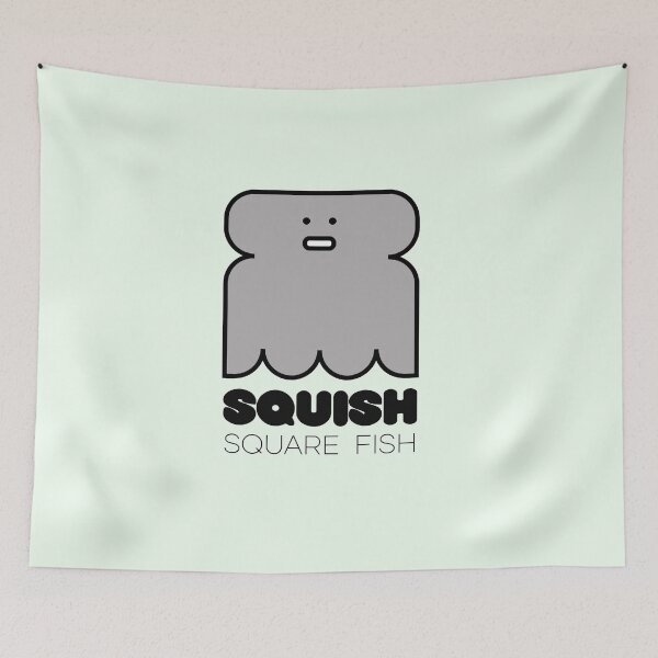 Item preview, Fish Squish Square Fish Pastel Green designed and sold by Quooki.
