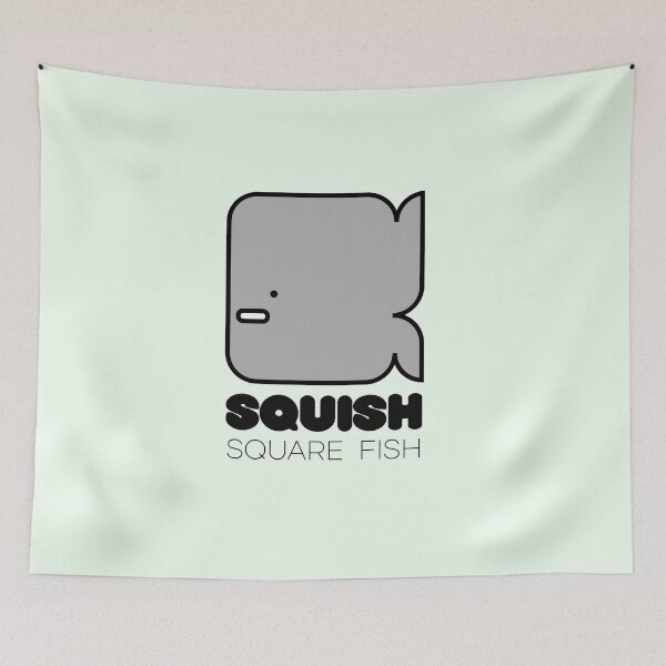 Item preview, Fish Squish Square Fish Pastel Green designed and sold by Quooki.