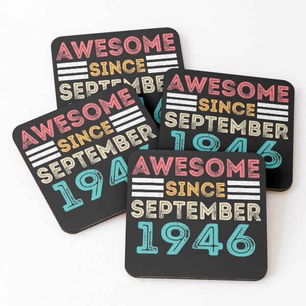 Item preview, Awesome Since September 1946 - Vintage Retro Birthday Gift designed and sold by meedTee.
