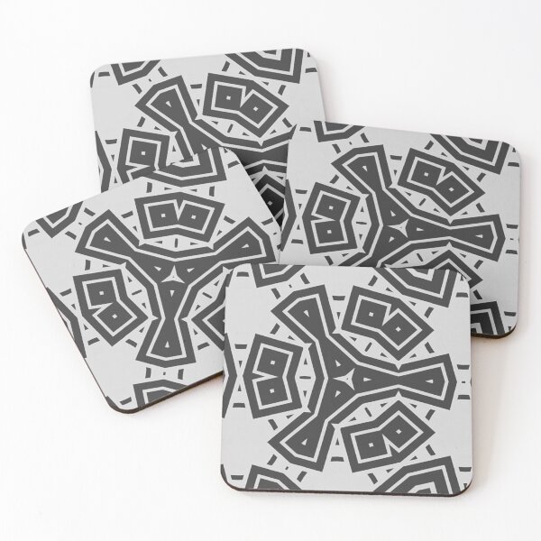 Item preview, Bold Motif Soft Black and White-Warm Grey Mono Geometric Abstract Pattern Art Deco Style by Jenny Meehan  designed and sold by Jenny Meehan Art Prints and Patterns  .