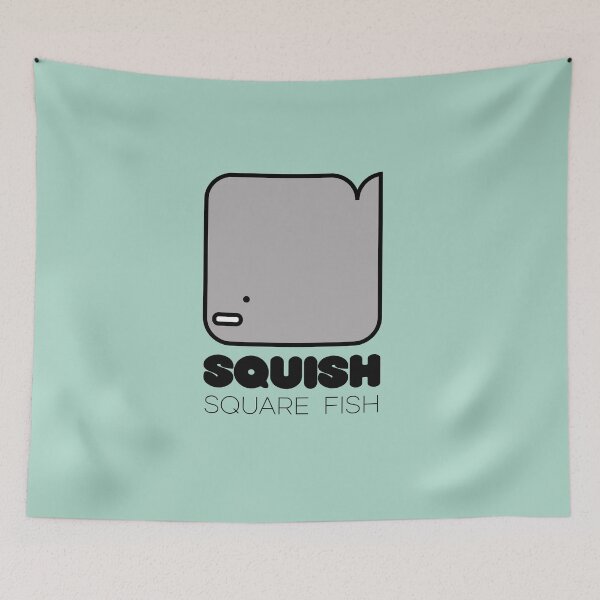 Item preview, Fish Squish Square Fish Pastel Sea Green designed and sold by Quooki.