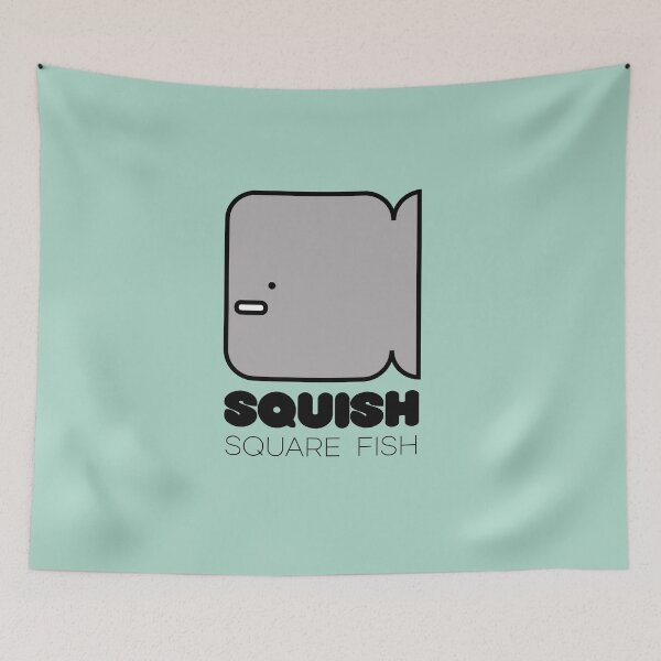 Item preview, Fish Squish Square Fish Pastel Sea Green designed and sold by Quooki.