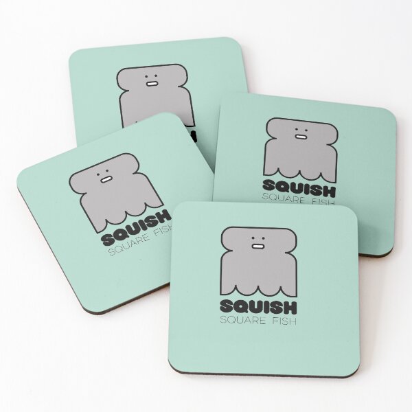 Item preview, Fish Squish Square Fish Pastel Sea Green designed and sold by Quooki.