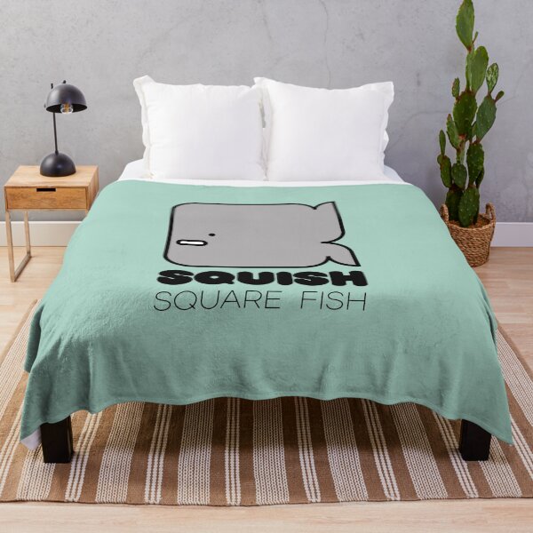 Item preview, Fun Fish Squish Square Fish Pastel Sea Green designed and sold by Quooki.
