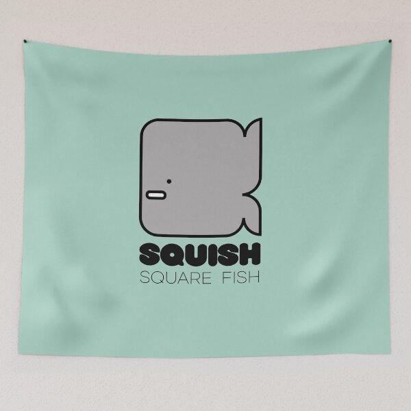 Item preview, Fun Fish Squish Square Fish Pastel Sea Green designed and sold by Quooki.