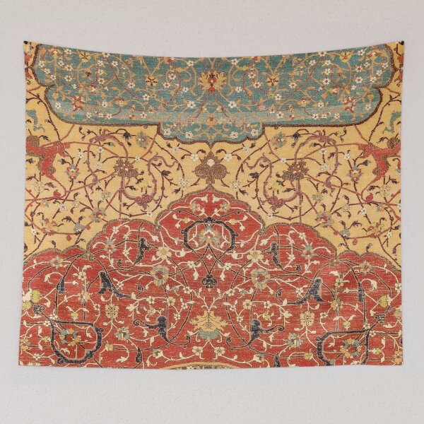 Item preview, Flowery Vines I // 16th Century Contemporary Red Blue Yellow Colorful Ornate Accent Rug Pattern designed and sold by vintagepatterns.