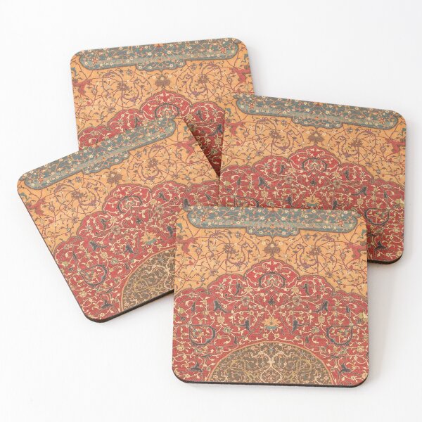 Item preview, Flowery Vines III // 16th Century Contemporary Red Blue Yellow Colorful Ornate Accent Rug Pattern designed and sold by vintagepatterns.