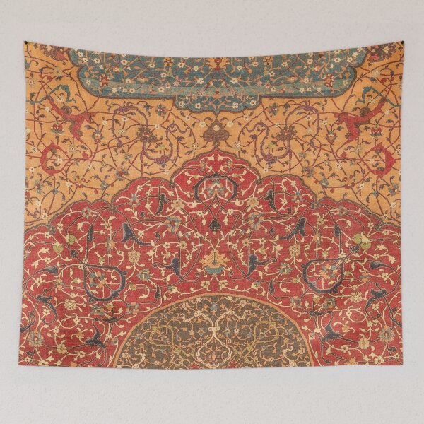 Item preview, Flowery Vines III // 16th Century Contemporary Red Blue Yellow Colorful Ornate Accent Rug Pattern designed and sold by vintagepatterns.