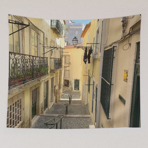 Item preview, Narrow Alleyway in Lisbon, Portugal designed and sold by Orchyd.