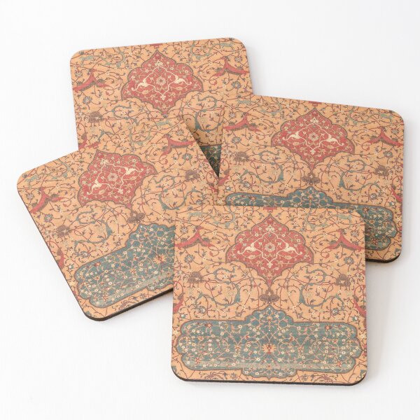 Item preview, Flowery Vines IV // 16th Century Contemporary Red Blue Yellow Colorful Ornate Accent Rug Pattern designed and sold by vintagepatterns.