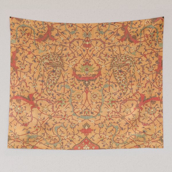 Item preview, Flowery Vines V // 16th Century Contemporary Red Blue Yellow Colorful Ornate Accent Rug Pattern designed and sold by vintagepatterns.