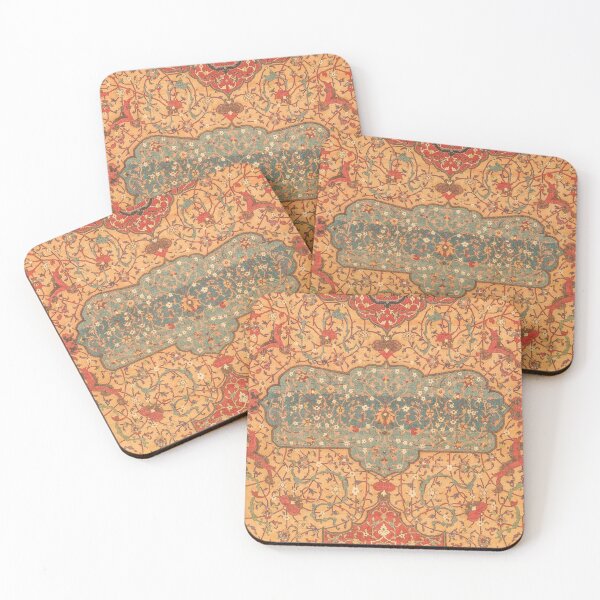 Item preview, Flowery Vines VI // 16th Century Contemporary Red Blue Yellow Colorful Ornate Accent Rug Pattern designed and sold by vintagepatterns.