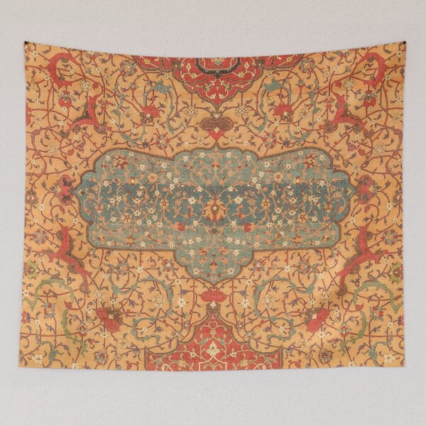 Item preview, Flowery Vines VI // 16th Century Contemporary Red Blue Yellow Colorful Ornate Accent Rug Pattern designed and sold by vintagepatterns.