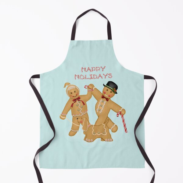 Christmas Gingerbread Trio with Candy Border Apron