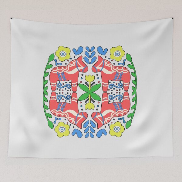 Item preview, Dala Horse Pattern Dalarna Sweden Horse Dalecarlian Swedish Colorful designed and sold by funnytshirtemp.