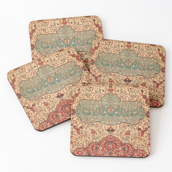 Item preview, Flowery Vines X // 16th Century Contemporary Red Blue Yellow Colorful Ornate Accent Rug Pattern designed and sold by vintagepatterns.