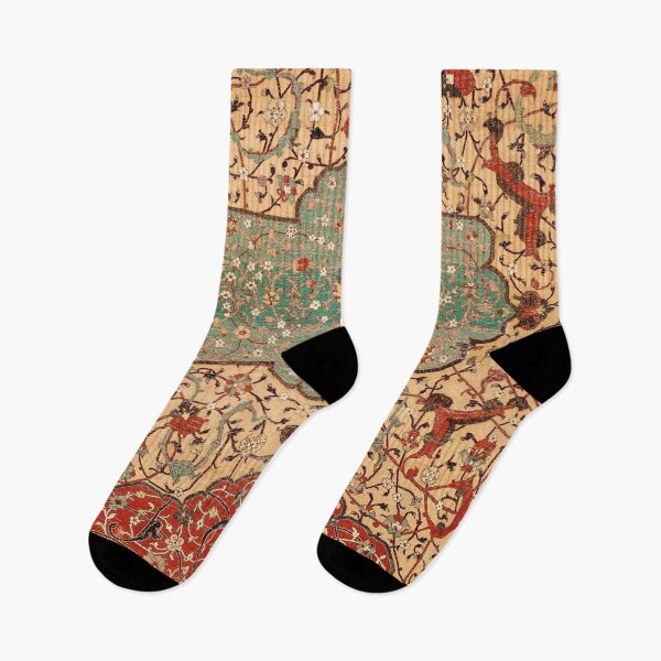 Item preview, Flowery Vines X // 16th Century Contemporary Red Blue Yellow Colorful Ornate Accent Rug Pattern designed and sold by vintagepatterns.