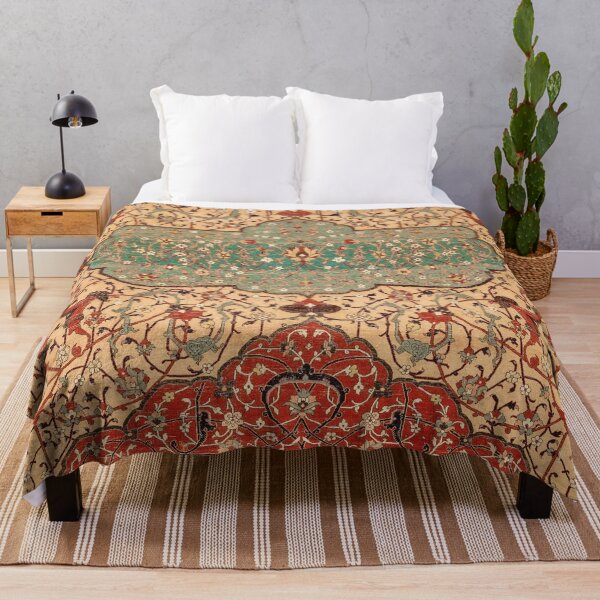 Item preview, Flowery Vines X // 16th Century Contemporary Red Blue Yellow Colorful Ornate Accent Rug Pattern designed and sold by vintagepatterns.