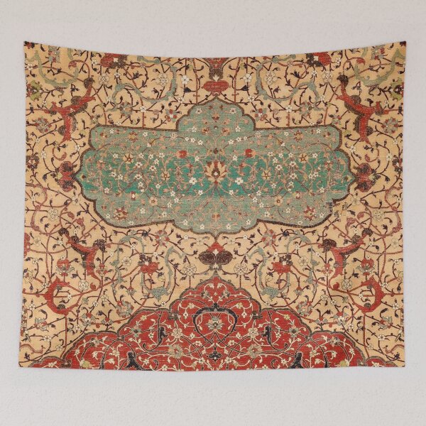 Item preview, Flowery Vines X // 16th Century Contemporary Red Blue Yellow Colorful Ornate Accent Rug Pattern designed and sold by vintagepatterns.