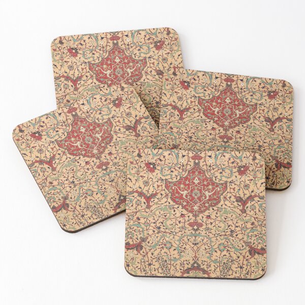 Item preview, Flowery Vines XI // 16th Century Contemporary Red Blue Yellow Colorful Ornate Accent Rug Pattern designed and sold by vintagepatterns.
