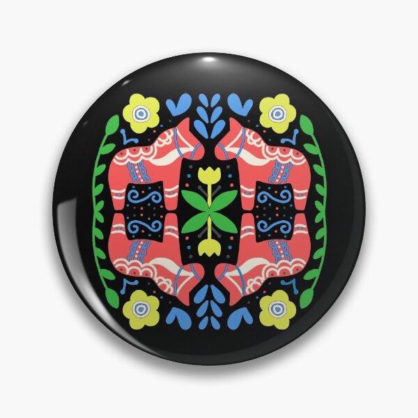 Item preview, Dala Horse Pattern Dalarna Sweden Horse Dalecarlian Swedish Colorful designed and sold by funnytshirtemp.