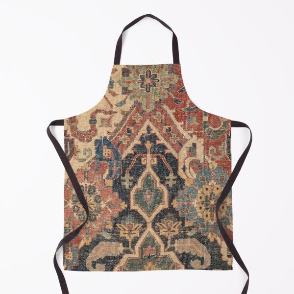 Item preview, Geometric Leaves I // 18th Century Distressed Red Blue Green Colorful Ornate Accent Rug Pattern designed and sold by vintagepatterns.