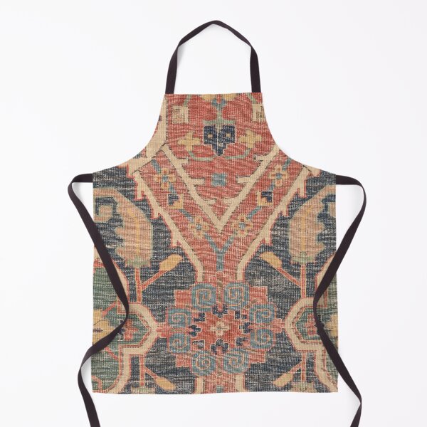 Item preview, Geometric Leaves IV // 18th Century Distressed Red Blue Green Colorful Ornate Accent Rug Pattern designed and sold by vintagepatterns.
