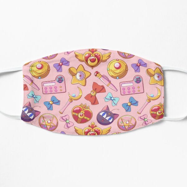 Sailor moon Pattern - Pink Version Mascarilla plana