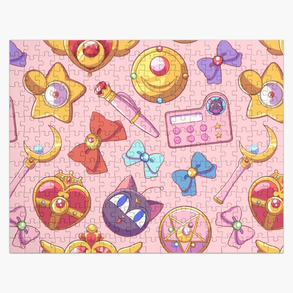 Sailor moon Pattern - Pink Version Jigsaw Puzzle