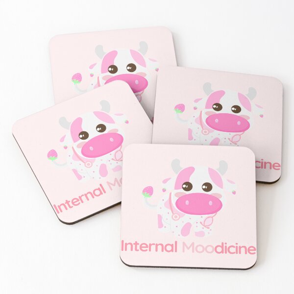 Item preview, Cute Baby Pink Strawberry Cow Internal Moodicine designed and sold by twicetrader.