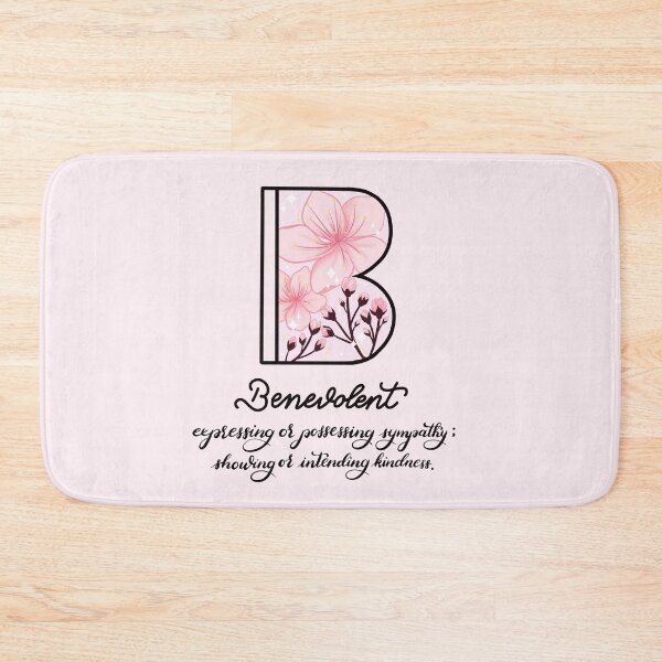 Item preview, B for Benevolent Initial with Definition and Sakura flowers designed and sold by Winvalerie.